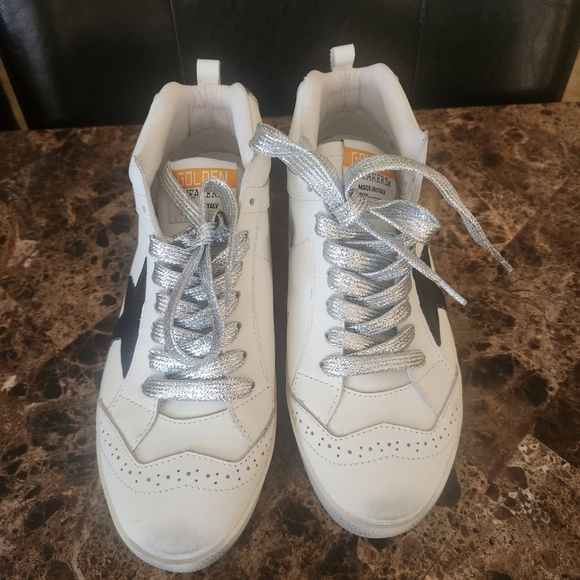Golden Goose Mid Star Leather Wing-Tip Sneakers Size 37 - Picture 3 of 7